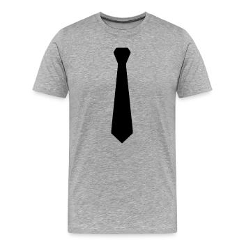 Krawatte - Männer Premium Bio T-Shirt - Grau meliert - Vorne - Damien (186cm)