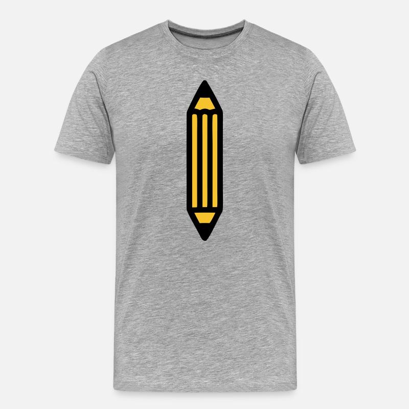Bleistift Schreiben Autor Kunst - Männer Premium Bio T-Shirt - Grau meliert
