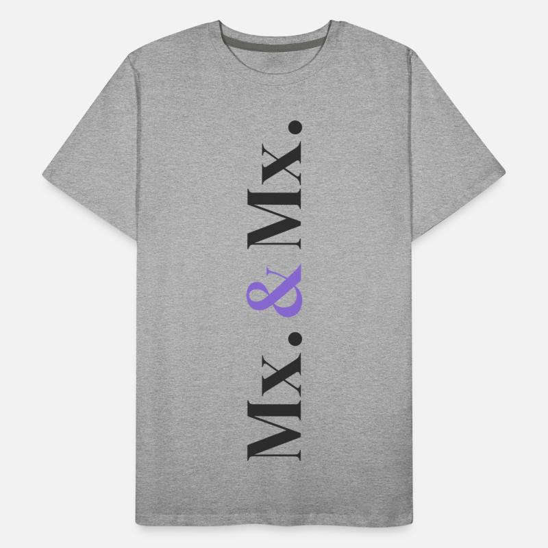 Mx. and Mx. Wedding Design in Vertical Type Stack  Männer Premium Bio T-Shirt