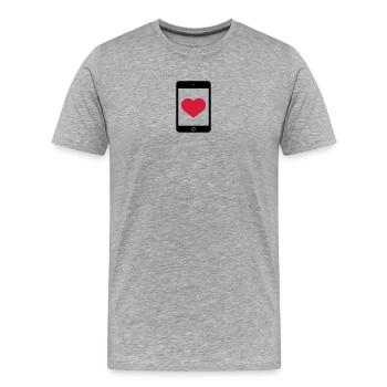 Love Smartphone Tablet - T-shirt bio Premium Homme - gris chiné - Devant - Damien (186cm)