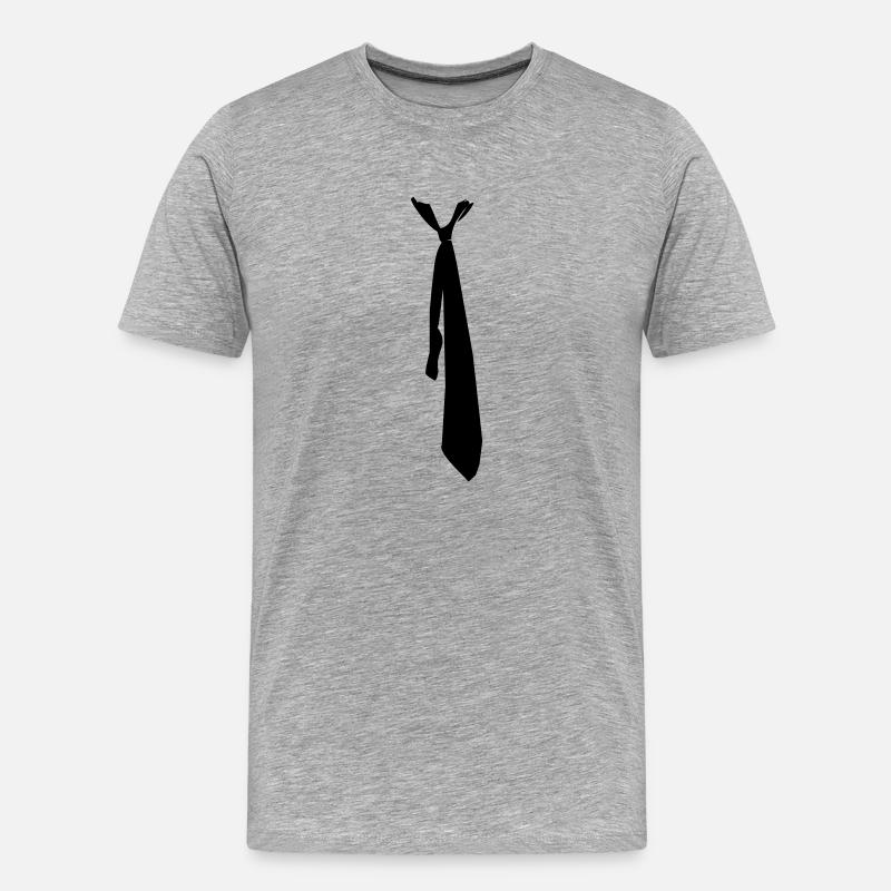 Schlips - Krawatte - Männer Premium Bio T-Shirt - Grau meliert