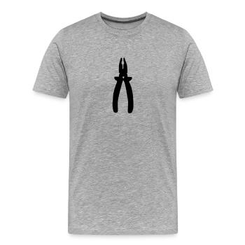Pinces / outils - T-shirt bio Premium Homme - gris chiné - Devant - Damien (186cm)
