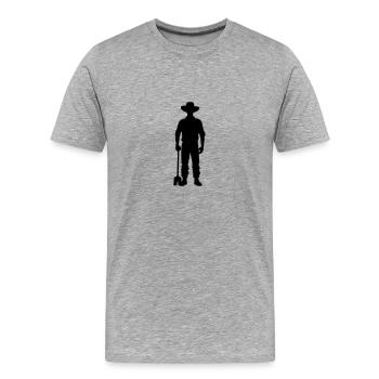 Silhouette d’agriculteur - T-shirt bio Premium Homme - gris chiné - Devant - Damien (186cm)