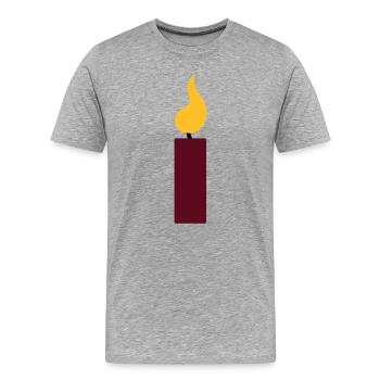 1st birthday - candle - Men's Premium Organic T-Shirt - heather grey - Front - Damien (186cm)