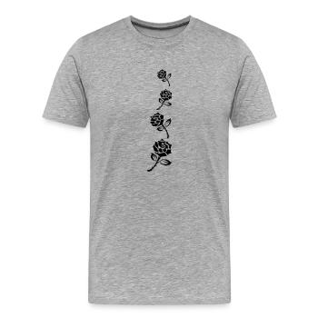 Rosenranke2 - Männer Premium Bio T-Shirt - Grau meliert - Vorne - Damien (186cm)