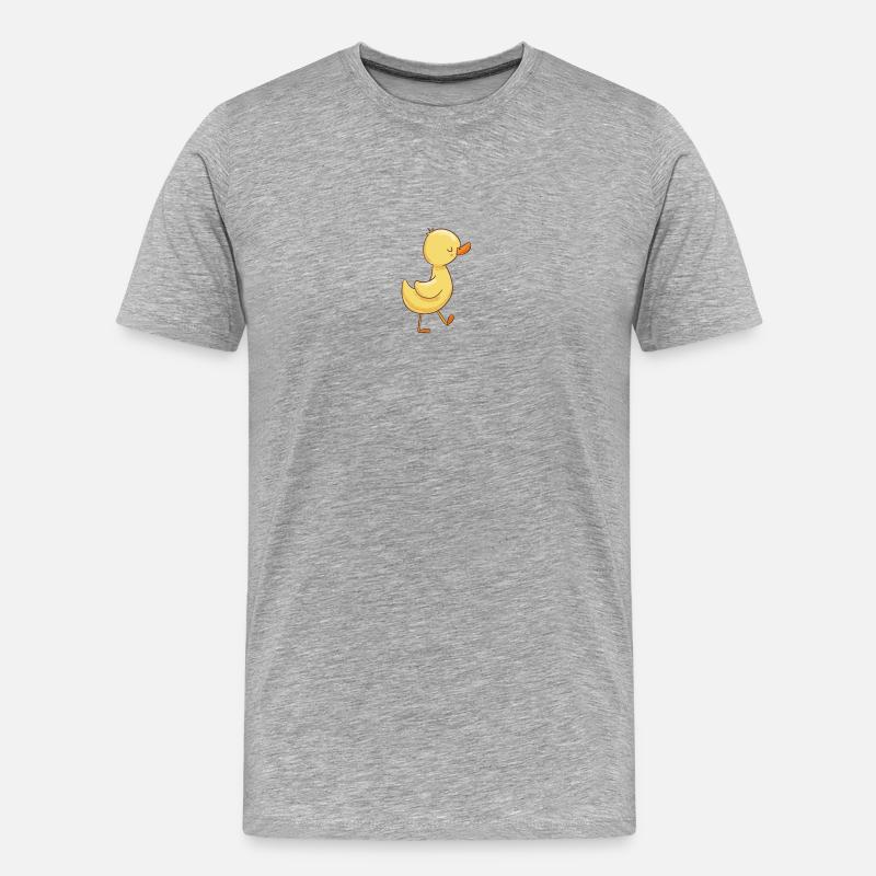 Entchen mit roten Bäkchen - Männer Premium Bio T-Shirt - Grau meliert