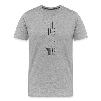 Le sort des jeunes - T-shirt bio Premium Homme - gris chiné - Devant - Damien (186cm)