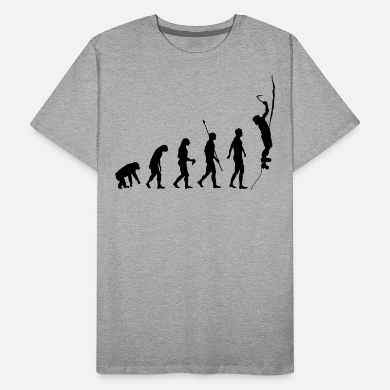 Human evolution, ice climbing, ice climbers Men's Premium Organic T-Shirt