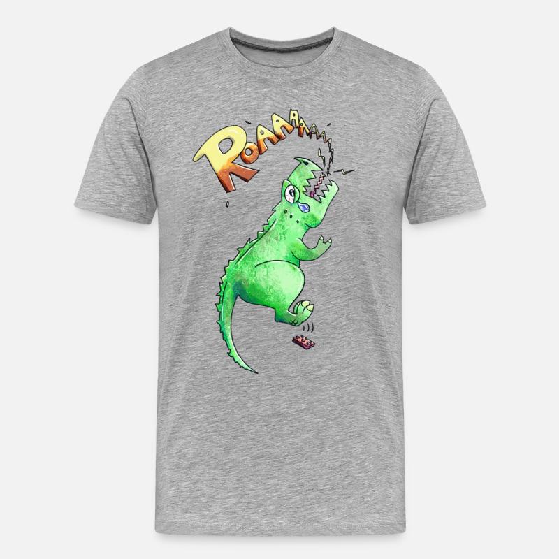 T-rex - Men's Premium Organic T-Shirt - heather grey
