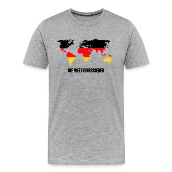 Deutschland Die Weltverbesserer Politik - Männer Premium Bio T-Shirt - Grau meliert - Vorne - Damien (186cm)