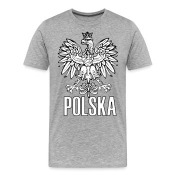 Polska Eagle - T-shirt bio Premium Homme - gris chiné - Devant - Damien (186cm)