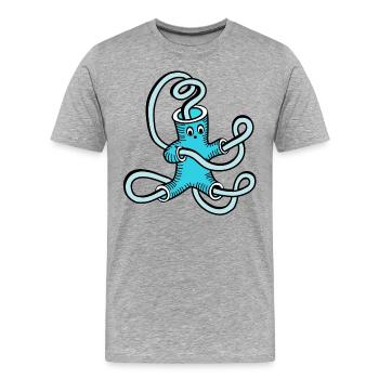 blaue Röhren - Männer Premium Bio T-Shirt - Grau meliert - Vorne - Damien (186cm)
