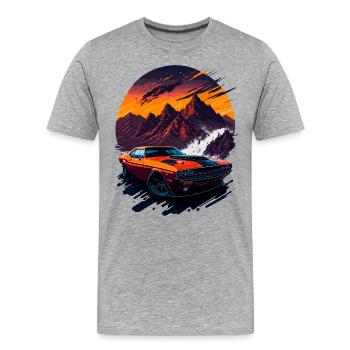 Klassischer Sportwagen - Männer Premium Bio T-Shirt - Grau meliert - Vorne - Damien (186cm)