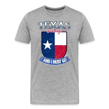Texas - Männer Premium Bio T-Shirt - Grau meliert - Vorne - Damien (186cm)