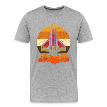 Space Shuttle - Männer Premium Bio T-Shirt - Grau meliert - Vorne - Damien (186cm)