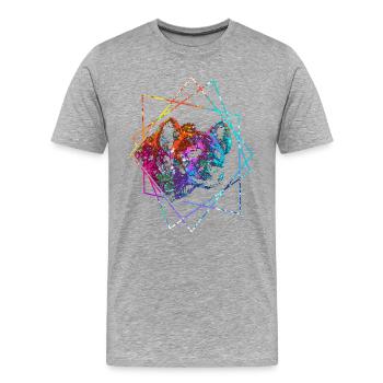 Hyäne - Männer Premium Bio T-Shirt - Grau meliert - Vorne - Damien (186cm)