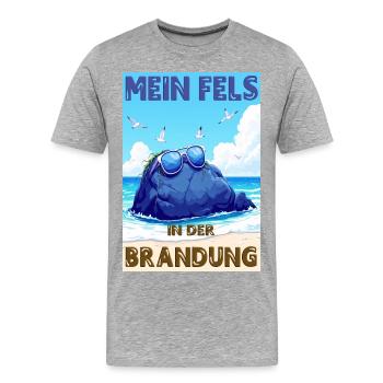 Mein Fels in der Brandung - deutsche Version - Männer Premium Bio T-Shirt - Grau meliert - Vorne - Damien (186cm)