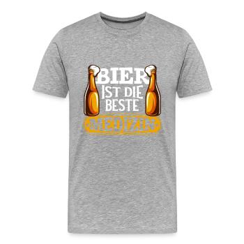 Bier ist die beste Medizin Hopfen Malz und Alkohol - Männer Premium Bio T-Shirt - Grau meliert - Vorne - Damien (186cm)