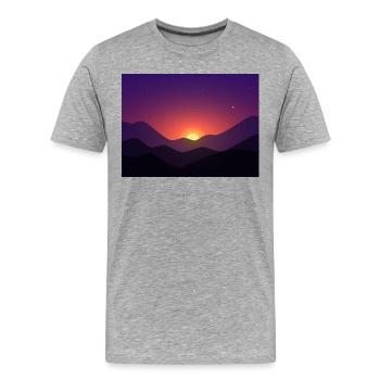 Sunset mountain in gradient - Men's Premium Organic T-Shirt - heather grey - Front - Damien (186cm)
