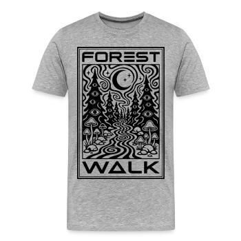 Promenade en forêt - T-shirt bio Premium Homme - gris chiné - Devant - Damien (186cm)