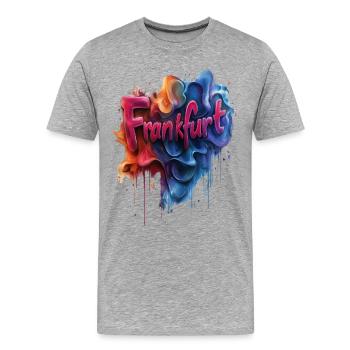 Frankfurt - Männer Premium Bio T-Shirt - Grau meliert - Vorne - Damien (186cm)