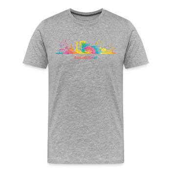 Edinburgher Skyline Stadtbild Edinburgh - Männer Premium Bio T-Shirt - Grau meliert - Vorne - Damien (186cm)