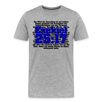 ezekiel 25:17 - Männer Premium Bio T-Shirt - Grau meliert - Vorne - Damien (186cm)
