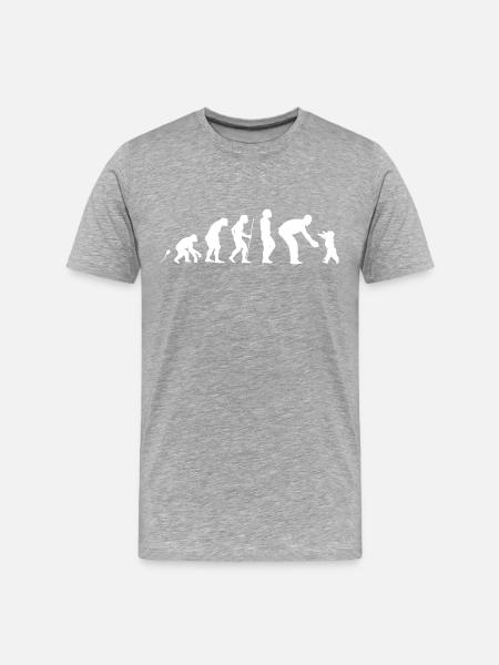 Vater Evolution Fun Shirt - Männer Premium Bio T-Shirt - Grau meliert