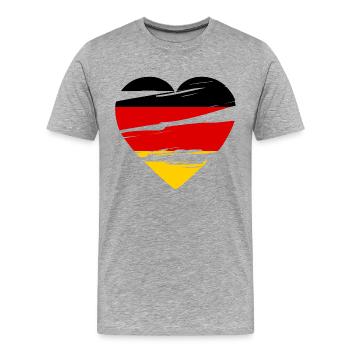 Fußball Deutschland 2020 Europameister WM Fan - Männer Premium Bio T-Shirt - Grau meliert - Vorne - Damien (186cm)