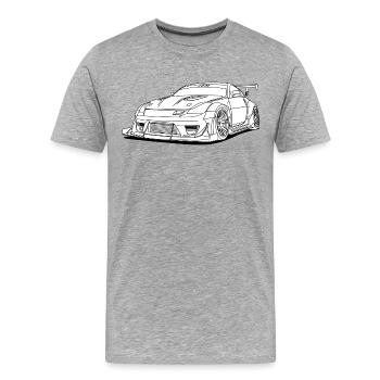 JDM - Männer Premium Bio T-Shirt - Grau meliert - Vorne - Damien (186cm)