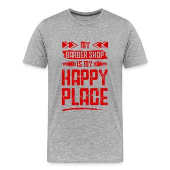 Barber shop - Männer Premium Bio T-Shirt - Grau meliert - Vorne - Damien (186cm)