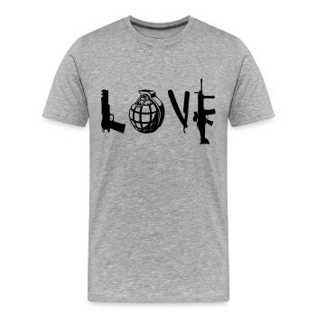 AMOUR - T-shirt bio Premium Homme - gris chiné - Devant - Damien (186cm)