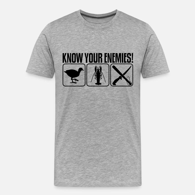 KNOW YOUR ENEMIES - Männer Premium Bio T-Shirt - Grau meliert