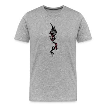 coral - Men's Premium Organic T-Shirt - heather grey - Front - Damien (186cm)