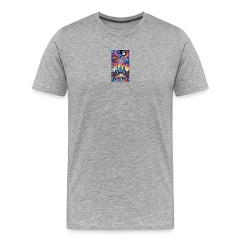 Design coloré de Guadalajara au Mexique - T-shirt bio Premium Homme - gris chiné - Devant - Damien (186cm)