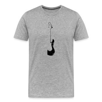 gitarre - Männer Premium Bio T-Shirt - Grau meliert - Vorne - Damien (186cm)