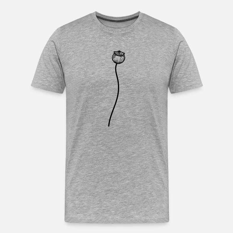 Mohn Blume 2 - Männer Premium Bio T-Shirt - Grau meliert