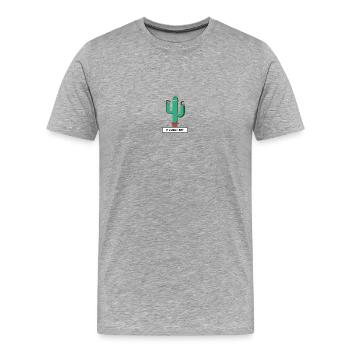 CACTUS - „Es wird weh tun“ - Männer Premium Bio T-Shirt - Grau meliert - Vorne - Damien (186cm)