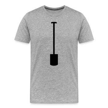 Spaten - Schaufel - Männer Premium Bio T-Shirt - Grau meliert - Vorne - Damien (186cm)