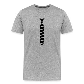Cravate - T-shirt bio Premium Homme - gris chiné - Devant - Damien (186cm)