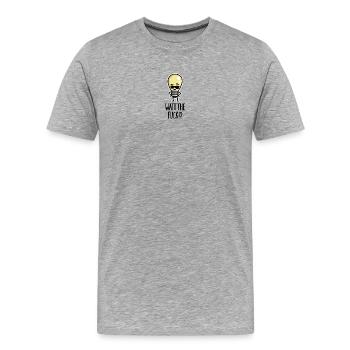 What the fuck funny light bulb pun Watt WTF - Men's Premium Organic T-Shirt - heather grey - Front - Damien (186cm)
