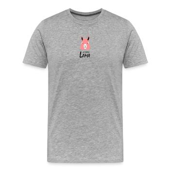 No drama Lama - Men's Premium Organic T-Shirt - heather grey - Front - Damien (186cm)