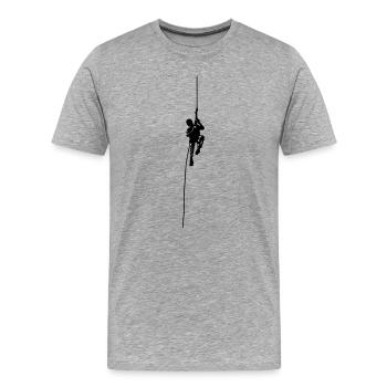 climbing - Männer Premium Bio T-Shirt - Grau meliert - Vorne - Damien (186cm)