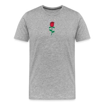 roses - T-shirt bio Premium Homme - gris chiné - Devant - Damien (186cm)