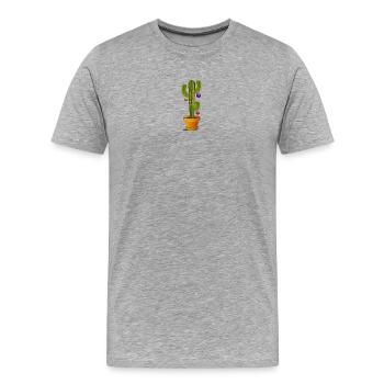 Christmas decorated cactus for Christmas - Men's Premium Organic T-Shirt - heather grey - Front - Damien (186cm)