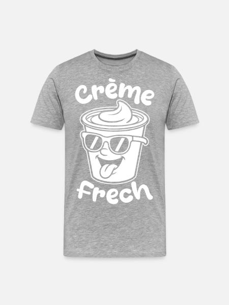 Crème Frech - Männer Premium Bio T-Shirt - Grau meliert