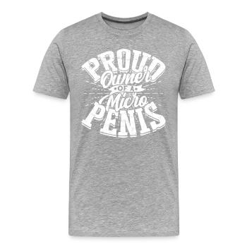 Mikropenis Kleiner Penis Sex Schwanz Club Micro - Männer Premium Bio T-Shirt - Grau meliert - Vorne - Damien (186cm)