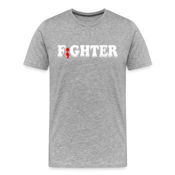 depression depressiv traurig geschenkidee unglückl - Männer Premium Bio T-Shirt - Grau meliert - Vorne - Damien (186cm)