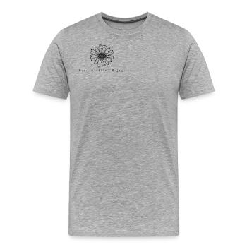 Beauty. Life. Enjoy. - Men's Premium Organic T-Shirt - heather grey - Front - Damien (186cm)