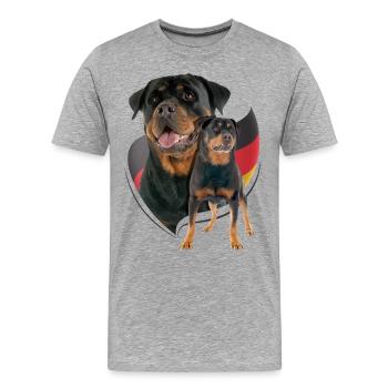 Rottweiler - Men's Premium Organic T-Shirt - heather grey - Front - Damien (186cm)